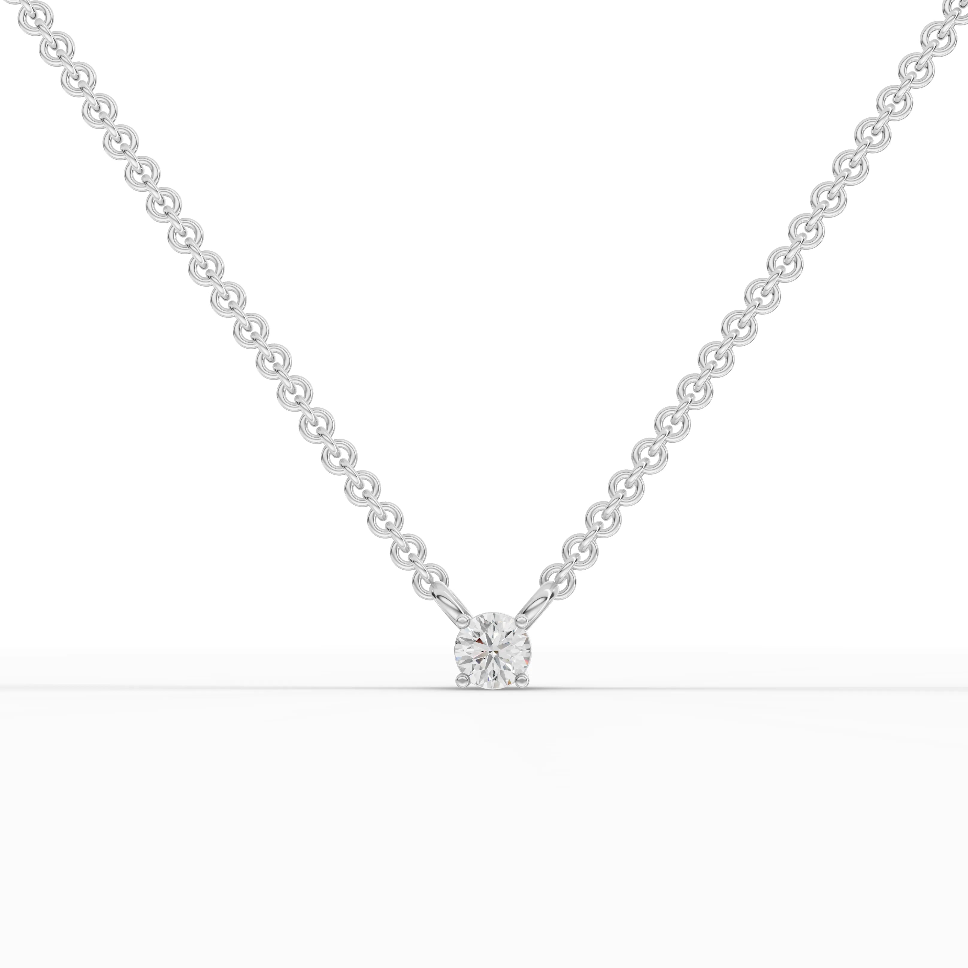 0.1CT Round Lab Diamond Solitaire Pendant - Buvea Jewels