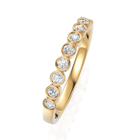 0.20CT Round Lab Diamond Half Eternity Wedding Ring - Buvea Jewels