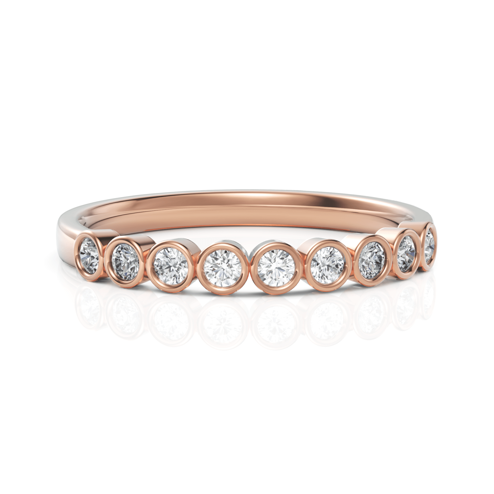 0.20CT Round Lab Diamond Half Eternity Wedding Ring - Buvea Jewels