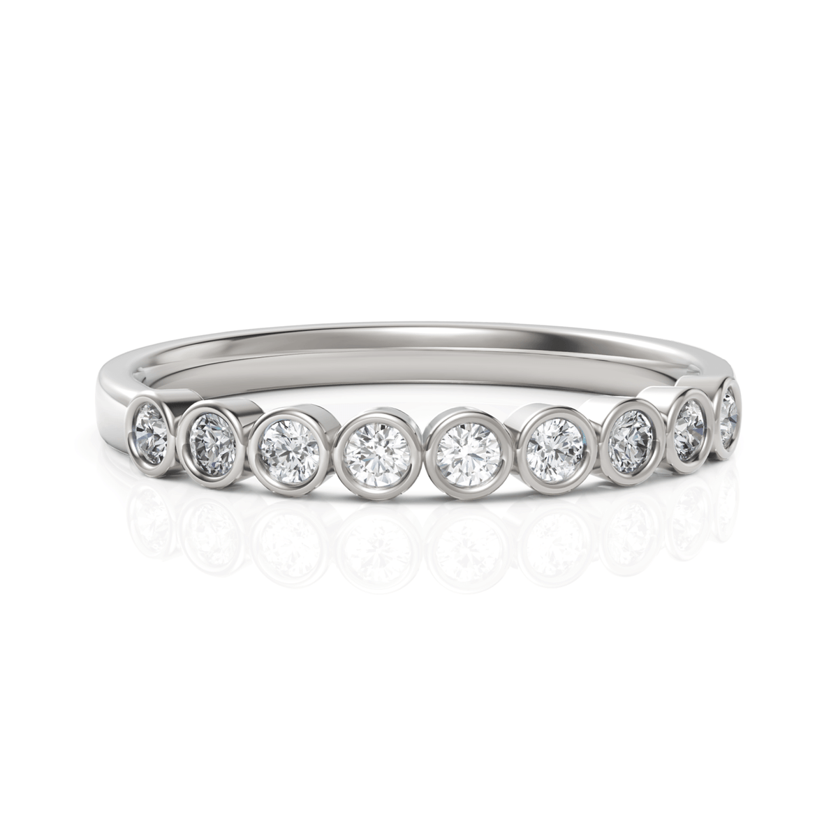 0.20CT Round Lab Diamond Half Eternity Wedding Ring - Buvea Jewels