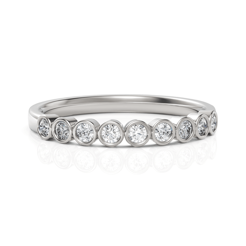 0.20CT Round Lab Diamond Half Eternity Wedding Ring - Buvea Jewels