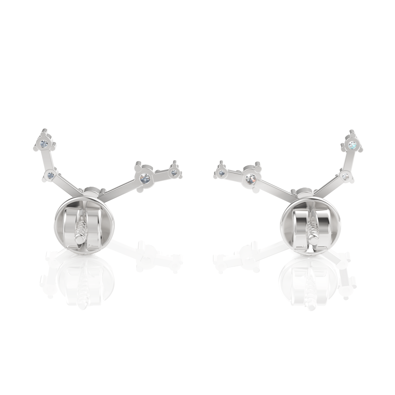 0.21CT Aries Zodiac Round Lab Diamond Earring - Buvea Jewels