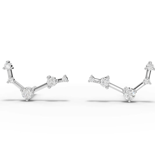 0.21CT Aries Zodiac Round Lab Diamond Earring - Buvea Jewels