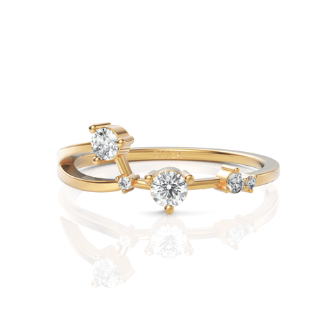 0.21CT Aries Zodiac Round Lab Diamond Ring - Buvea Jewels