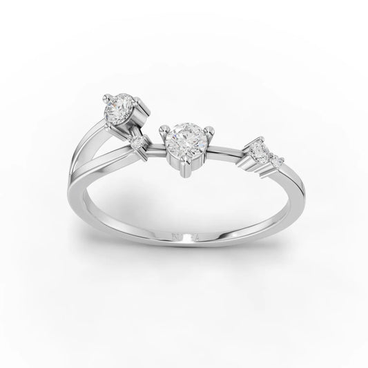 0.21CT Aries Zodiac Round Lab Diamond Ring - Buvea Jewels