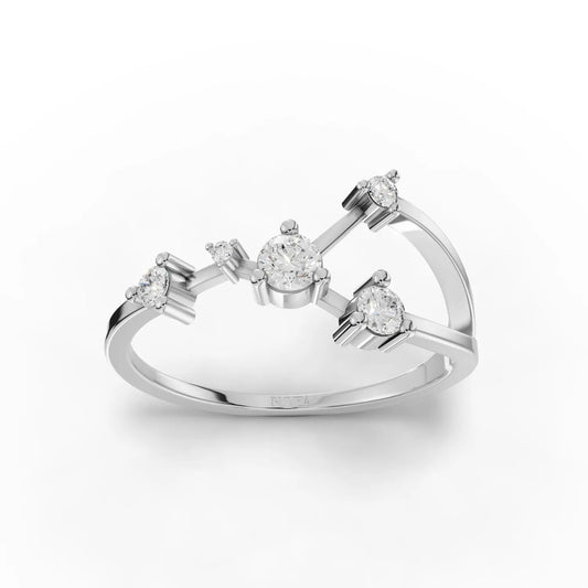 0.22CT Cancer Zodiac Round Lab Diamond Ring - Buvea Jewels