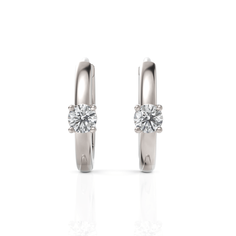 0.22CT Round Lab Diamond Huggie Earrings - Buvea Jewels