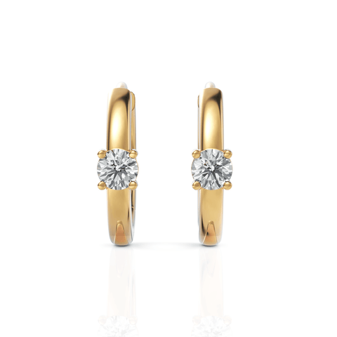 0.22CT Round Lab Diamond Huggie Earrings - Buvea Jewels