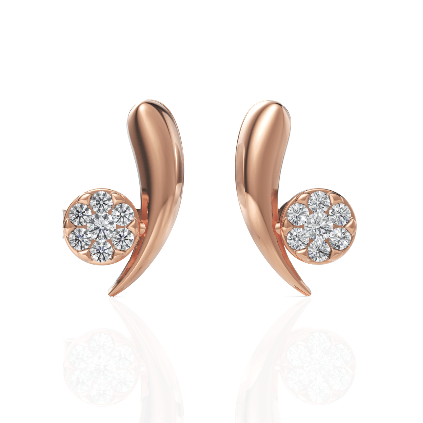 0.22CT Round Lab Diamond Twirl Earrings - Buvea Jewels