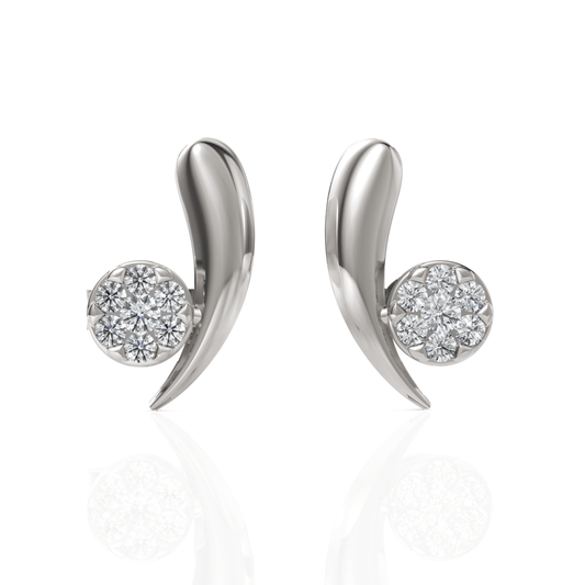 0.22CT Round Lab Diamond Twirl Earrings - Buvea Jewels