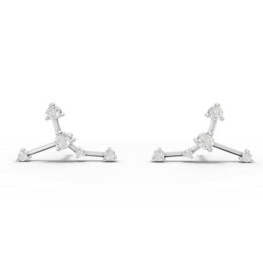 0.23CT Cancer Zodiac Round Lab Diamond Earring - Buvea Jewels