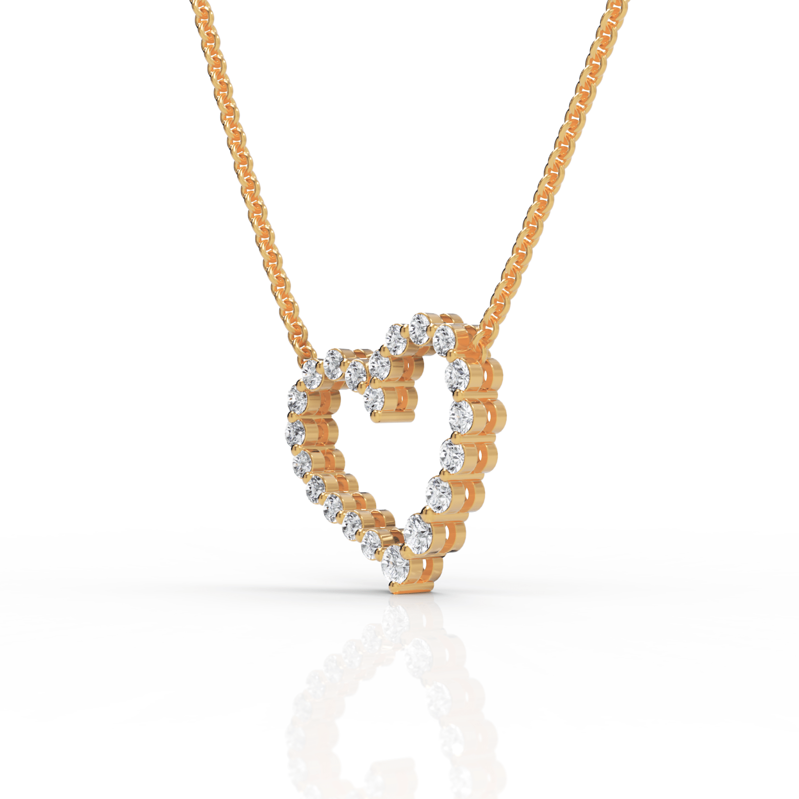 0.25CT Round Lab Diamond Heart Pendant - Buvea Jewels