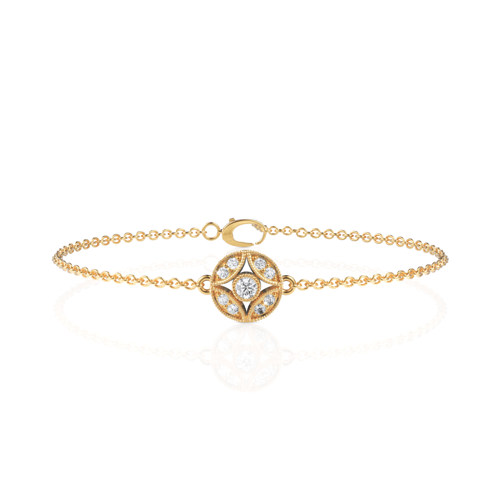 0.26CT Round Lab Diamond Medallion Bracelet - Buvea Jewels