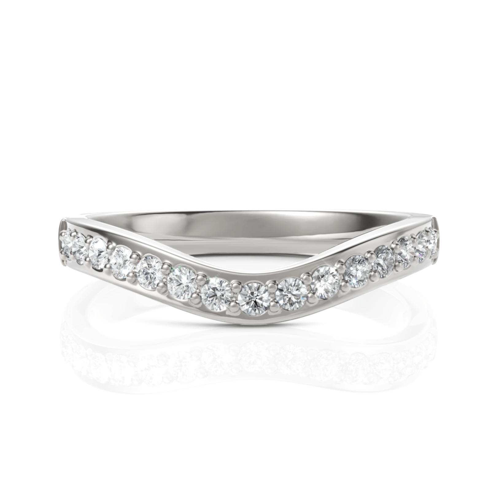 0.27CT Round Lab Diamond Half Eternity Wedding Ring - Buvea Jewels