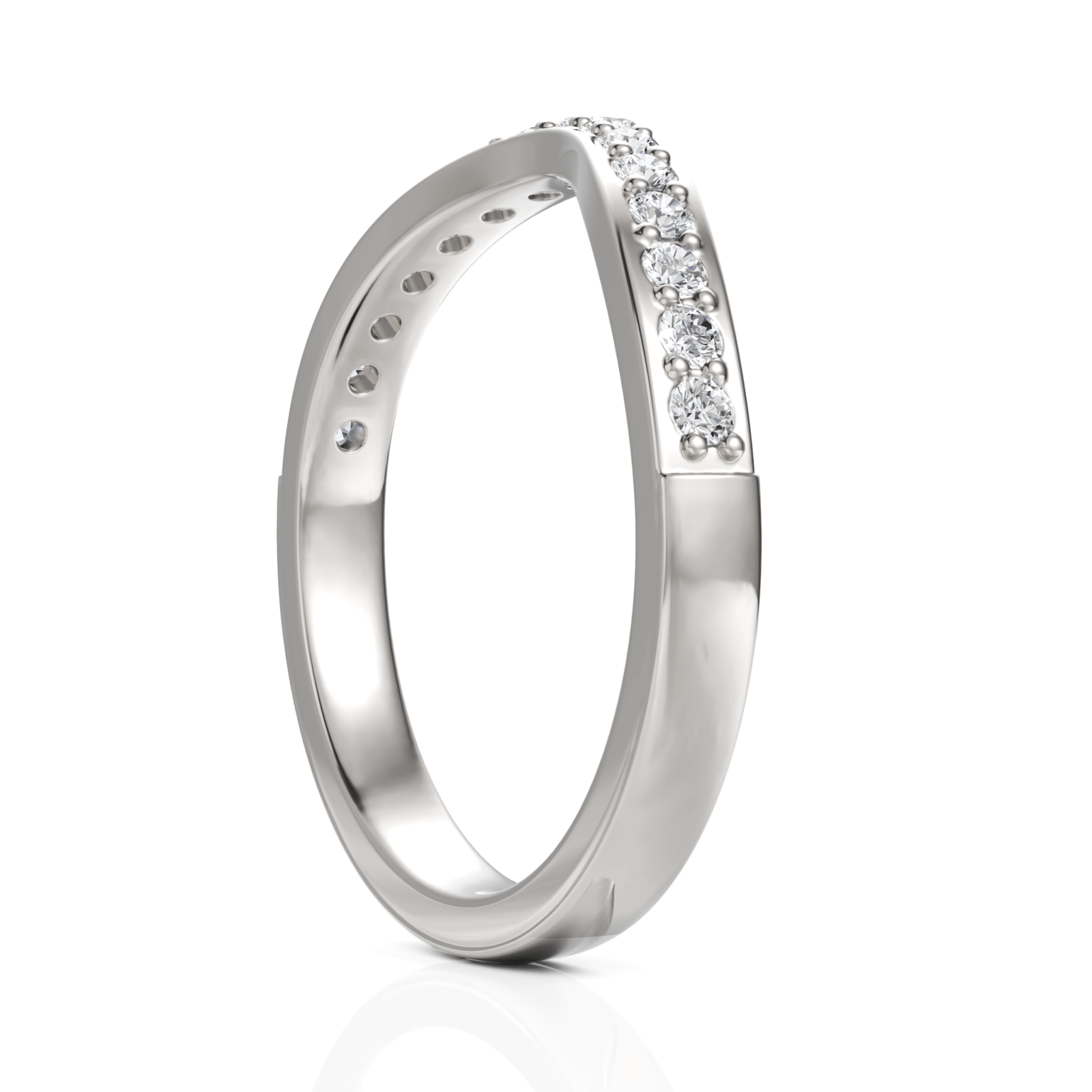 0.27CT Round Lab Diamond Half Eternity Wedding Ring - Buvea Jewels