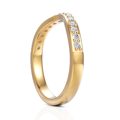 0.27CT Round Lab Diamond Half Eternity Wedding Ring - Buvea Jewels