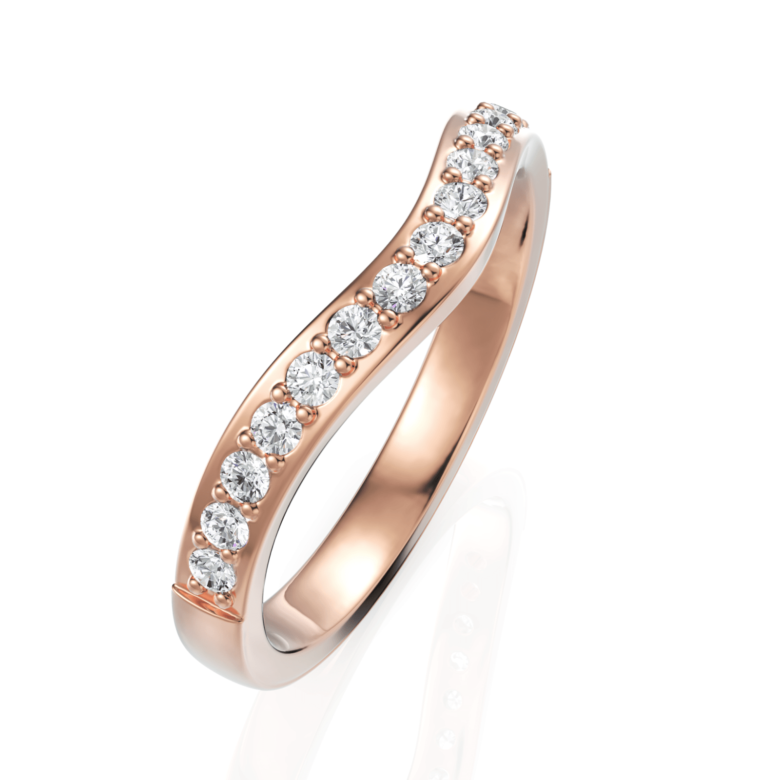 0.27CT Round Lab Diamond Half Eternity Wedding Ring - Buvea Jewels