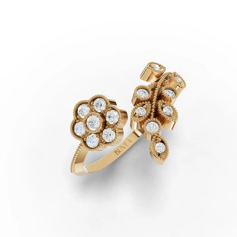 0.28CT Round Lab Diamond Floral Ring - Buvea Jewels