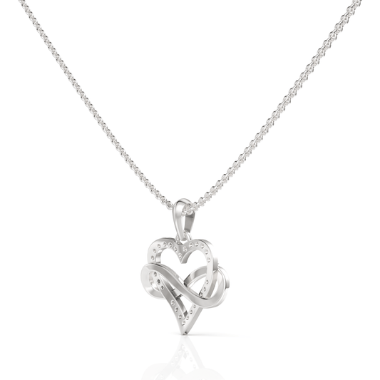 0.28CT Round Lab Diamond Heart Infinity Chain Pendant - Buvea Jewels