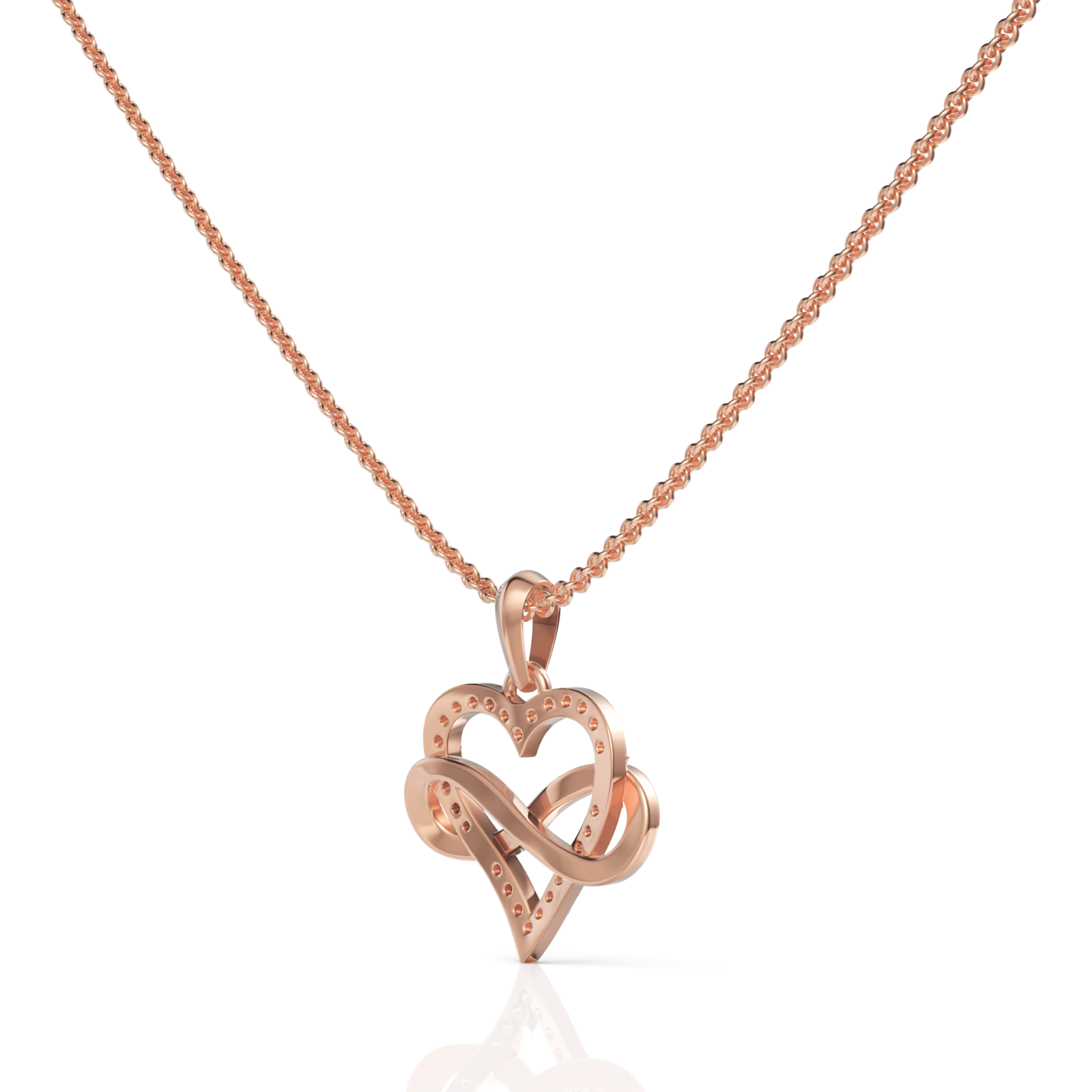 0.28CT Round Lab Diamond Heart Infinity Chain Pendant - Buvea Jewels