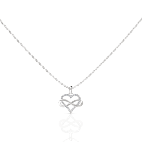 0.28CT Round Lab Diamond Heart Infinity Chain Pendant - Buvea Jewels