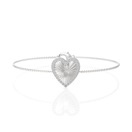 0.29CT Round Lab Diamond Heart Bracelet - Buvea Jewels