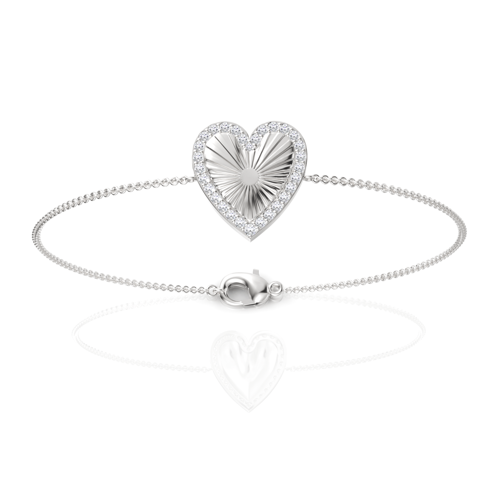 0.29CT Round Lab Diamond Heart Bracelet - Buvea Jewels