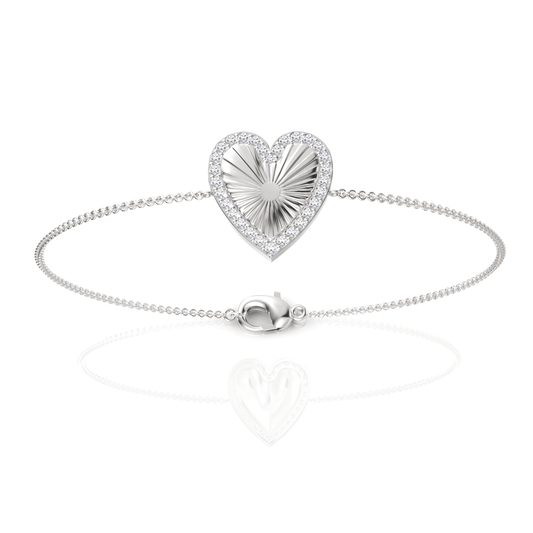 0.29CT Round Lab Diamond Heart Bracelet - Buvea Jewels