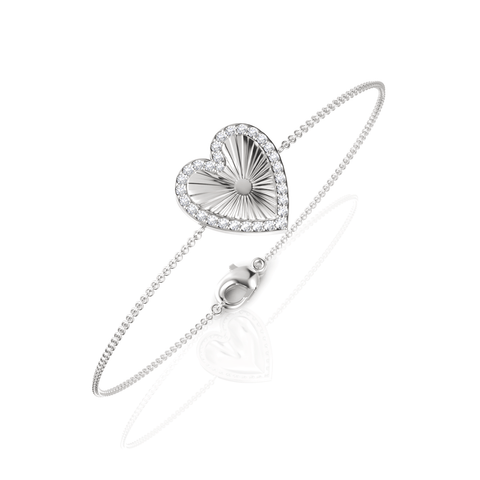 0.29CT Round Lab Diamond Heart Bracelet - Buvea Jewels