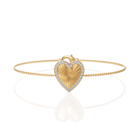 0.29CT Round Lab Diamond Heart Bracelet - Buvea Jewels