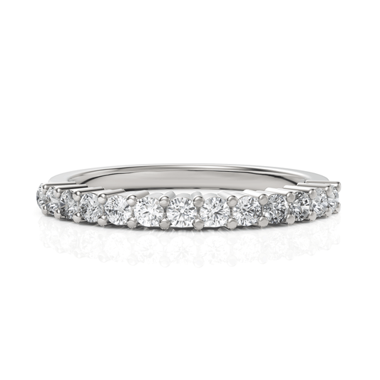 0.31 CT Round Lab Diamond Half Eternity Wedding Ring - Buvea Jewels