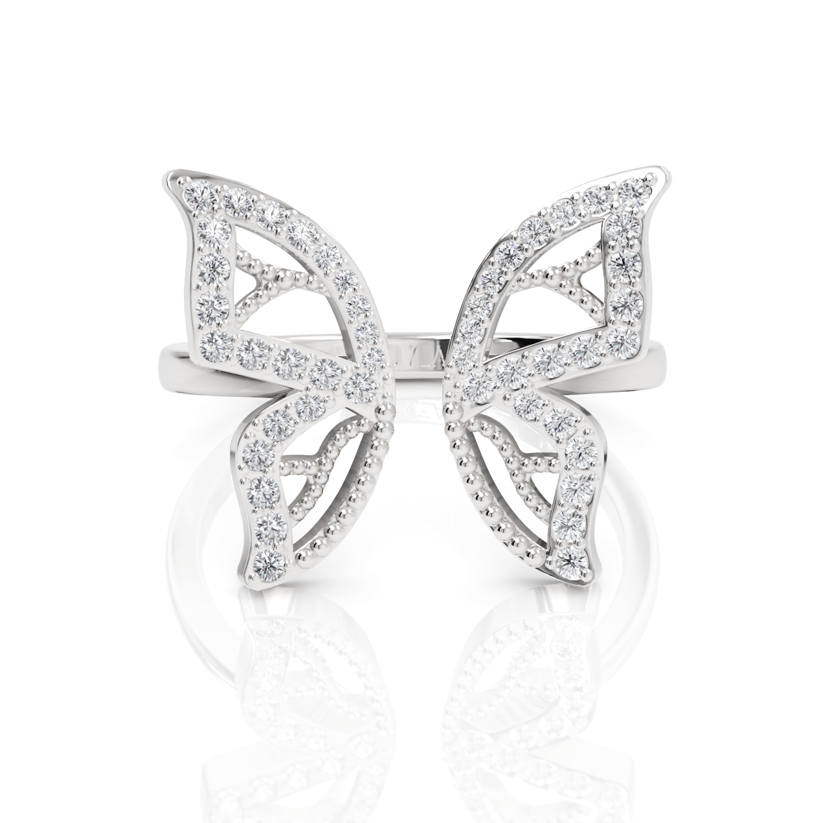 0.31CT Round Lab Diamond Butterfly Open Ring - Buvea Jewels