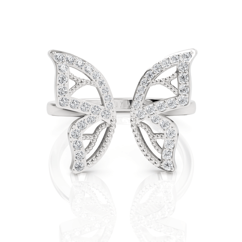 0.31CT Round Lab Diamond Butterfly Open Ring - Buvea Jewels