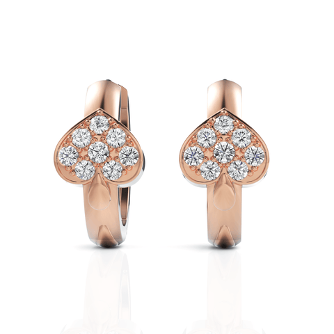 0.32CT Round Lab Diamond Heart Shape Huggie Earrings - Buvea Jewels