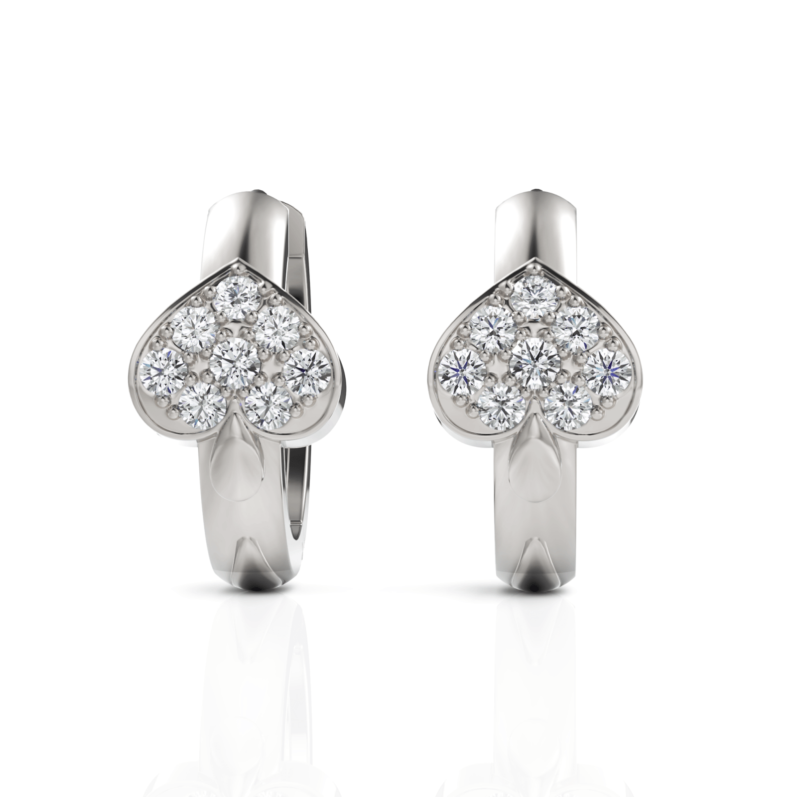 0.32CT Round Lab Diamond Heart Shape Huggie Earrings - Buvea Jewels