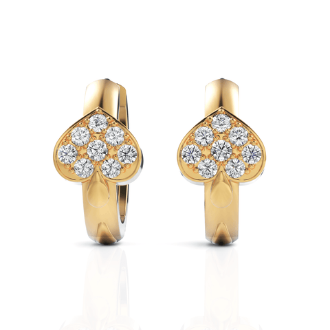 0.32CT Round Lab Diamond Heart Shape Huggie Earrings - Buvea Jewels