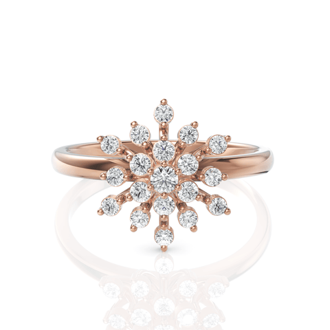 0.33CT Round Lab Diamond Premium Snow Flake Ring - Buvea Jewels