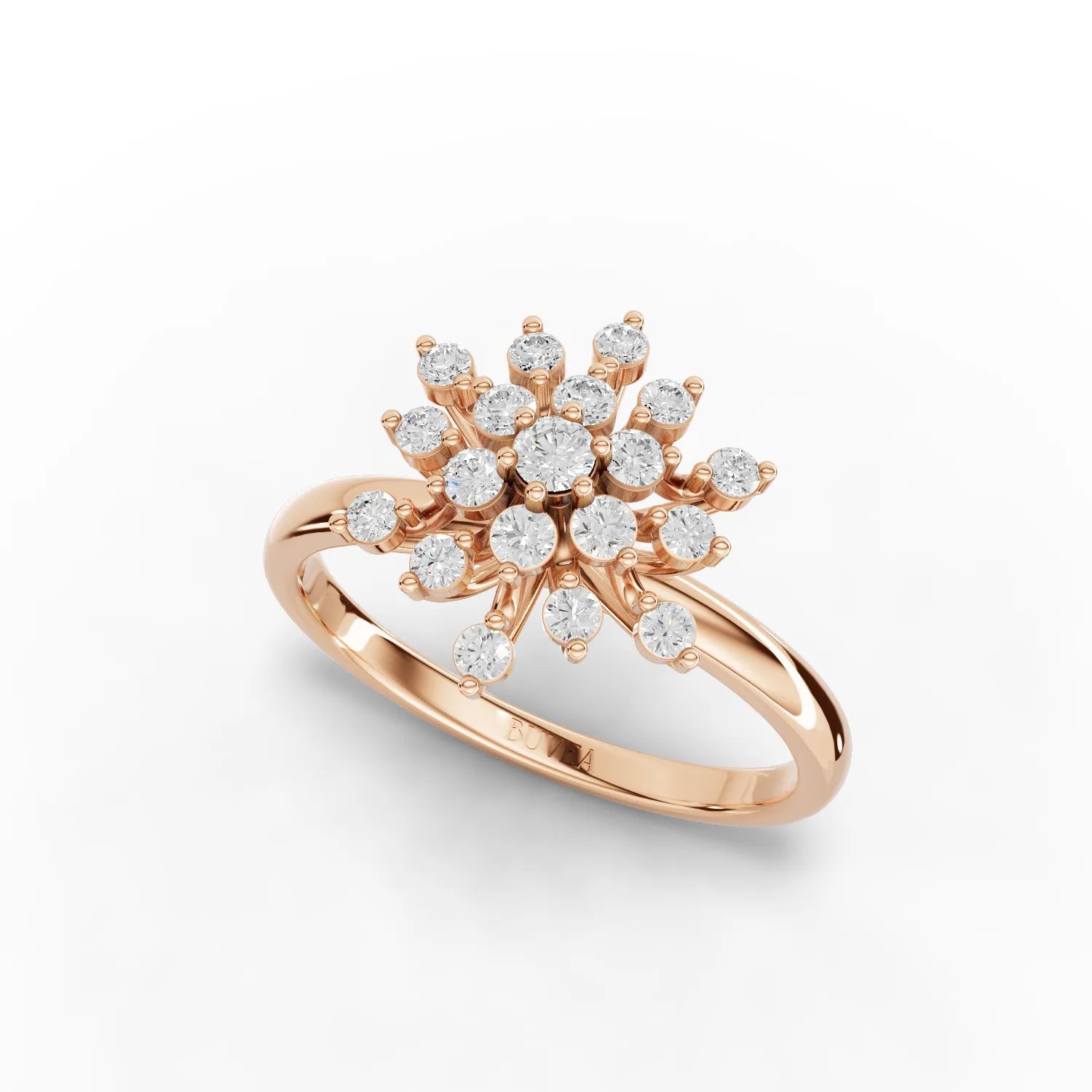 0.33CT Round Lab Diamond Premium Snow Flake Ring - Buvea Jewels