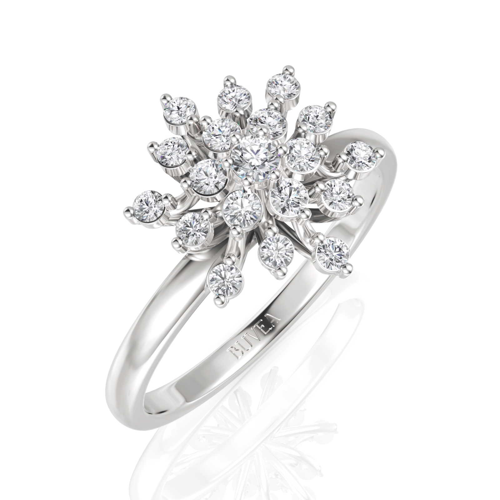 0.33CT Round Lab Diamond Premium Snow Flake Ring - Buvea Jewels