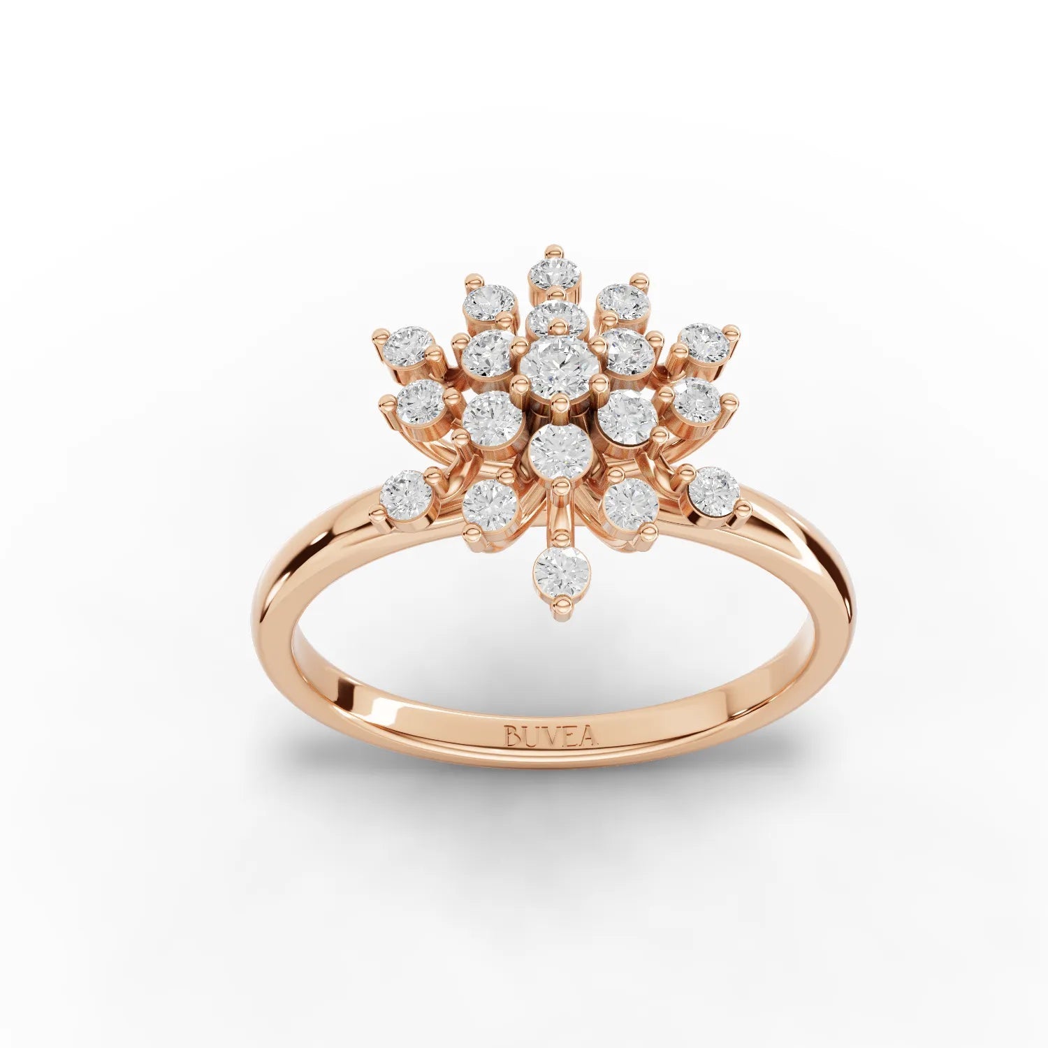 0.33CT Round Lab Diamond Premium Snow Flake Ring - Buvea Jewels