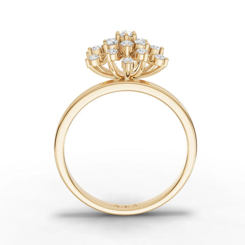 0.33CT Round Lab Diamond Premium Snow Flake Ring - Buvea Jewels