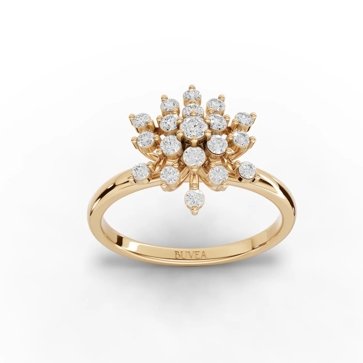0.33CT Round Lab Diamond Premium Snow Flake Ring - Buvea Jewels
