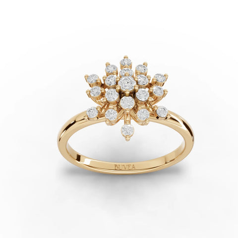 0.33CT Round Lab Diamond Premium Snow Flake Ring - Buvea Jewels