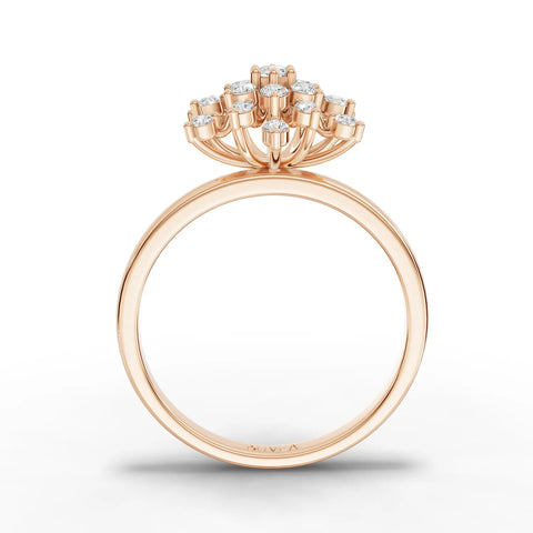 0.33CT Round Lab Diamond Premium Snow Flake Ring - Buvea Jewels