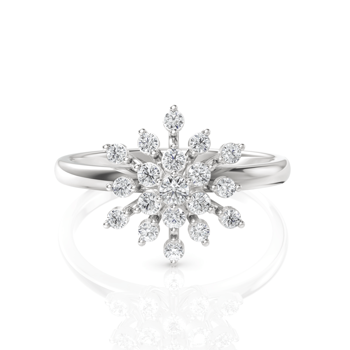 0.33CT Round Lab Diamond Premium Snow Flake Ring - Buvea Jewels