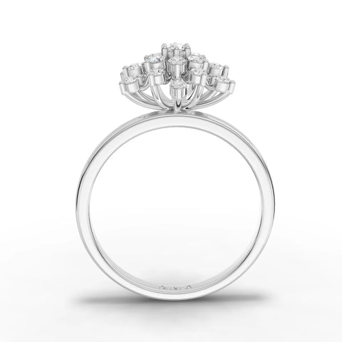 0.33CT Round Moissanite Premium Snow Flake Ring - Buvea Jewels