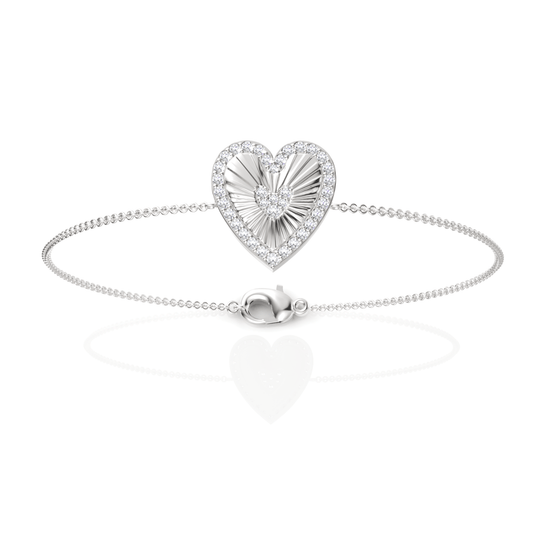 0.34CT Round Lab Diamond Heart Everyday Bracelet - Buvea Jewels