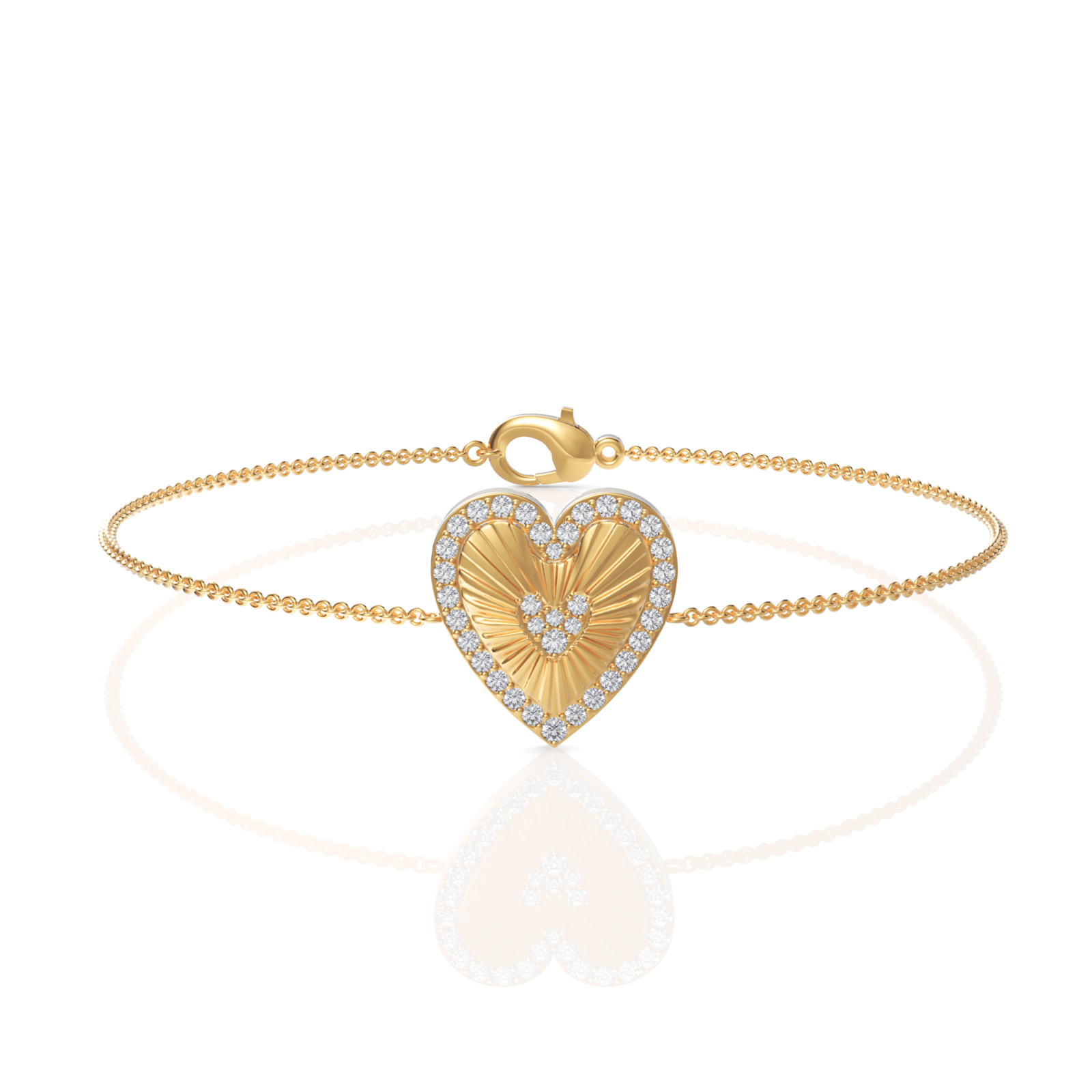 0.34CT Round Lab Diamond Heart Everyday Bracelet - Buvea Jewels