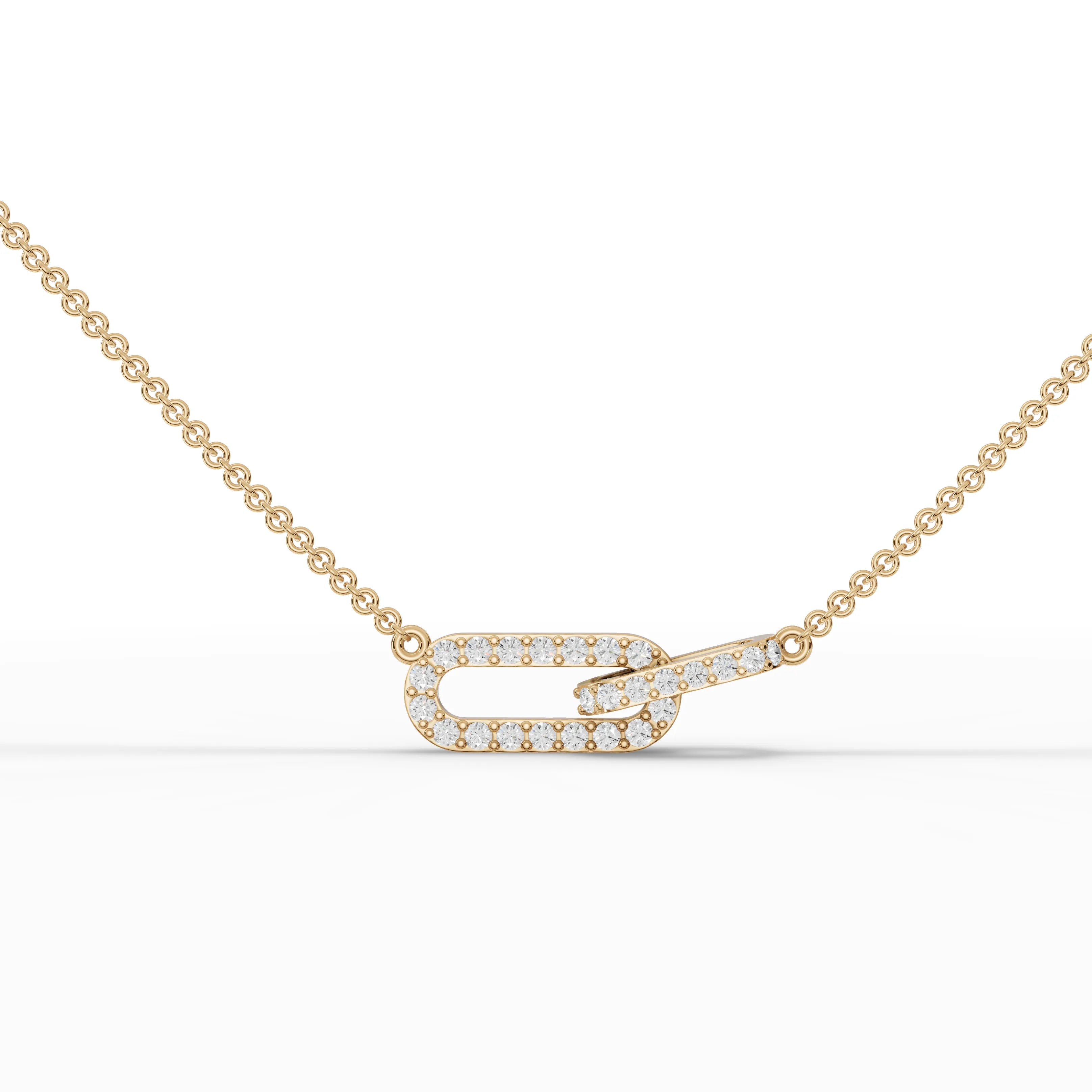 0.34CT Round Lab Diamond Interlocking Loop Chain Pendant - Buvea Jewels