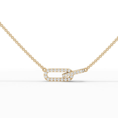 0.34CT Round Lab Diamond Interlocking Loop Chain Pendant - Buvea Jewels